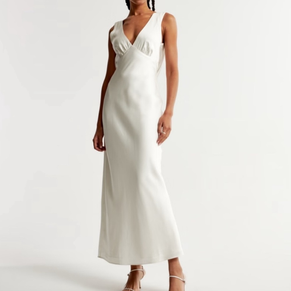 Plunge Cowl Back Maxi Dress